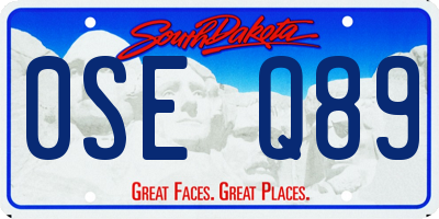SD license plate 0SEQ89