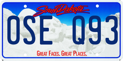 SD license plate 0SEQ93