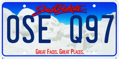 SD license plate 0SEQ97