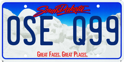SD license plate 0SEQ99