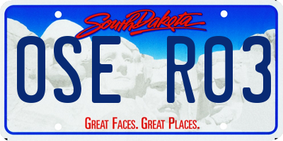 SD license plate 0SER03
