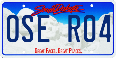 SD license plate 0SER04