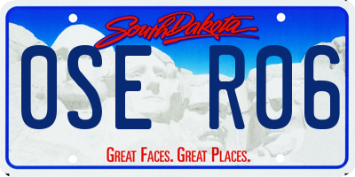 SD license plate 0SER06