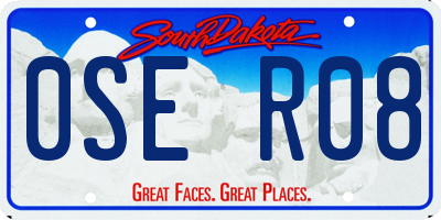SD license plate 0SER08