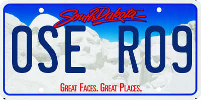 SD license plate 0SER09