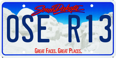 SD license plate 0SER13
