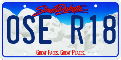 SD license plate 0SER18