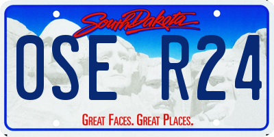 SD license plate 0SER24