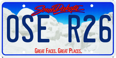 SD license plate 0SER26