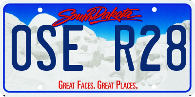SD license plate 0SER28