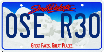 SD license plate 0SER30