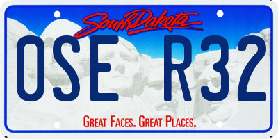 SD license plate 0SER32