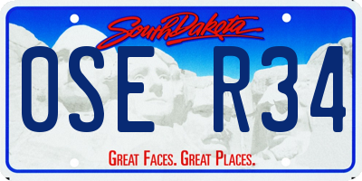 SD license plate 0SER34
