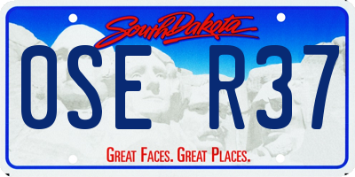 SD license plate 0SER37