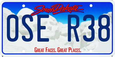 SD license plate 0SER38