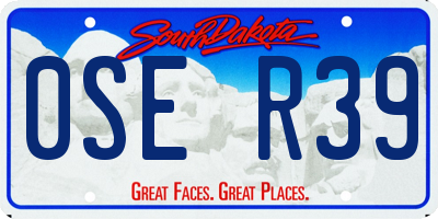 SD license plate 0SER39