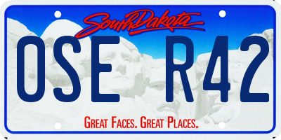SD license plate 0SER42