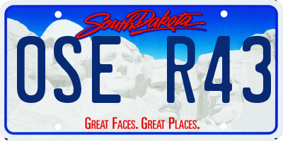 SD license plate 0SER43