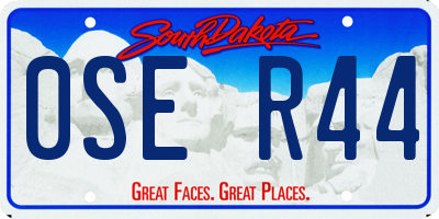 SD license plate 0SER44