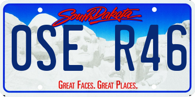 SD license plate 0SER46