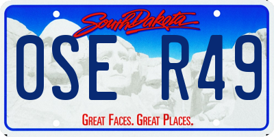 SD license plate 0SER49