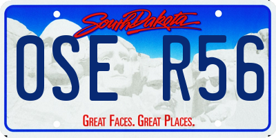 SD license plate 0SER56