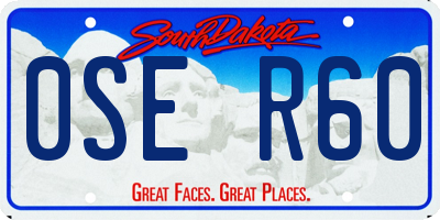 SD license plate 0SER60