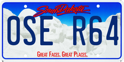 SD license plate 0SER64