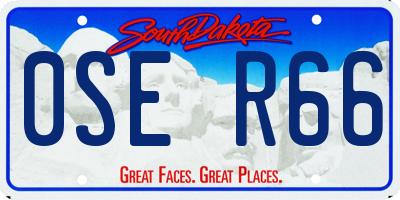SD license plate 0SER66