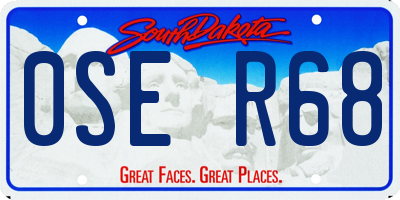 SD license plate 0SER68