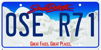 SD license plate 0SER71
