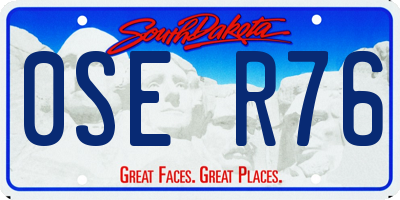 SD license plate 0SER76