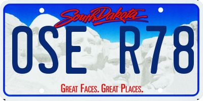 SD license plate 0SER78