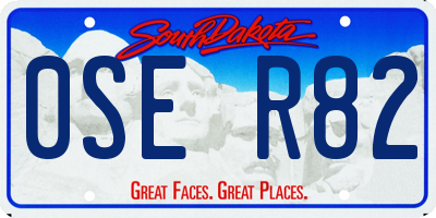 SD license plate 0SER82