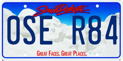 SD license plate 0SER84