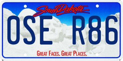 SD license plate 0SER86
