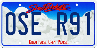 SD license plate 0SER91