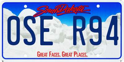 SD license plate 0SER94
