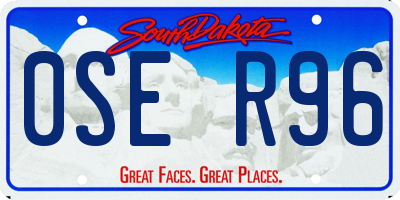 SD license plate 0SER96