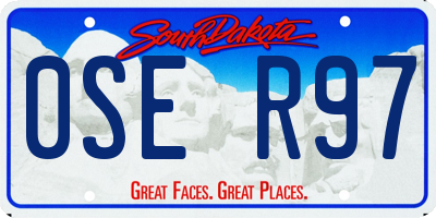 SD license plate 0SER97