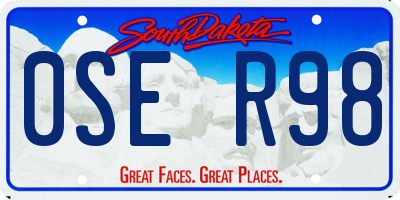 SD license plate 0SER98