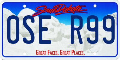 SD license plate 0SER99