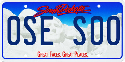 SD license plate 0SES00