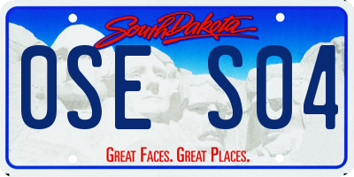 SD license plate 0SES04