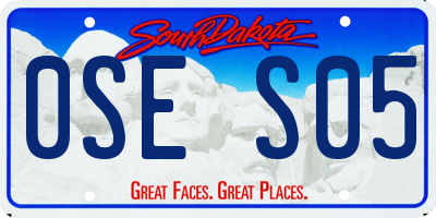 SD license plate 0SES05