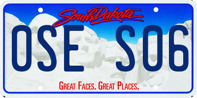 SD license plate 0SES06