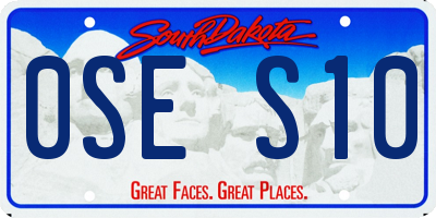 SD license plate 0SES10