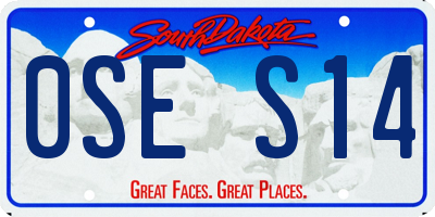 SD license plate 0SES14