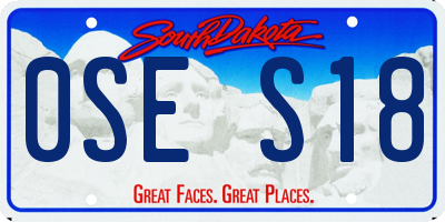 SD license plate 0SES18