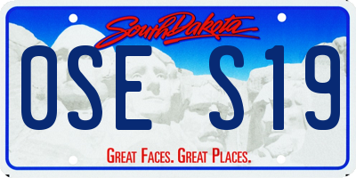 SD license plate 0SES19